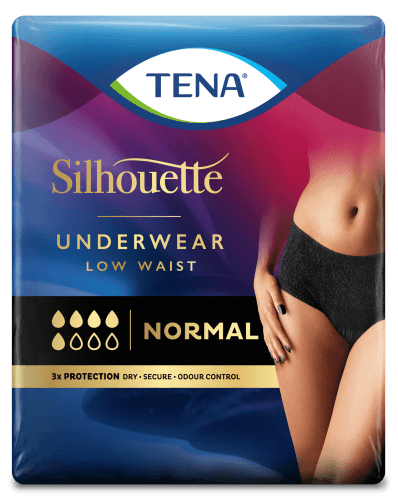 Tena Silhouette Normal Noir - lage taille - Large