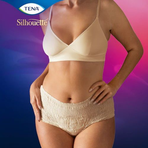 TENA Erwachsenen Windel TENA Silhouette Plus High Waist Crème Large